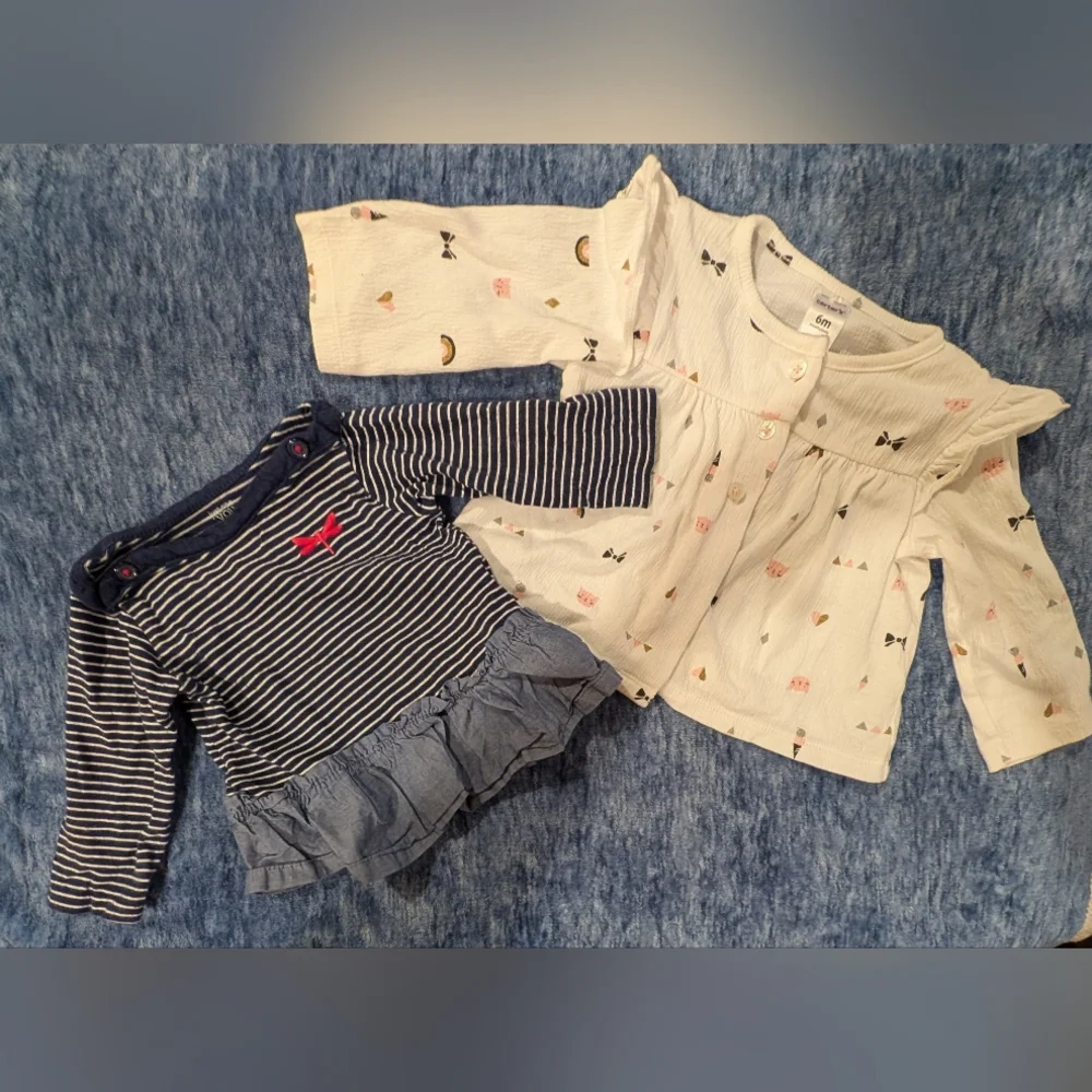 Carter's 6M Baby Girl Striped and Patterned Tops